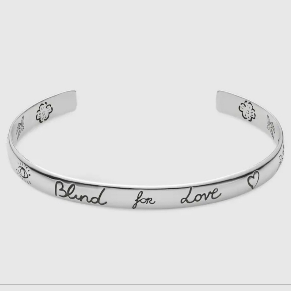 Gucci Blind For Love Silver Cuff Bracelet - Picture 4 of 17